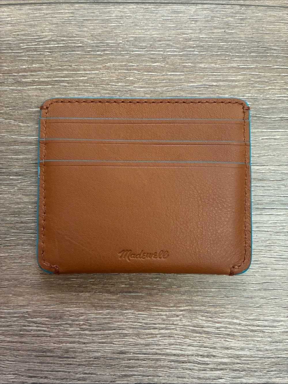 NWOT Madewell Leather Curved Card Case - Golden Tan